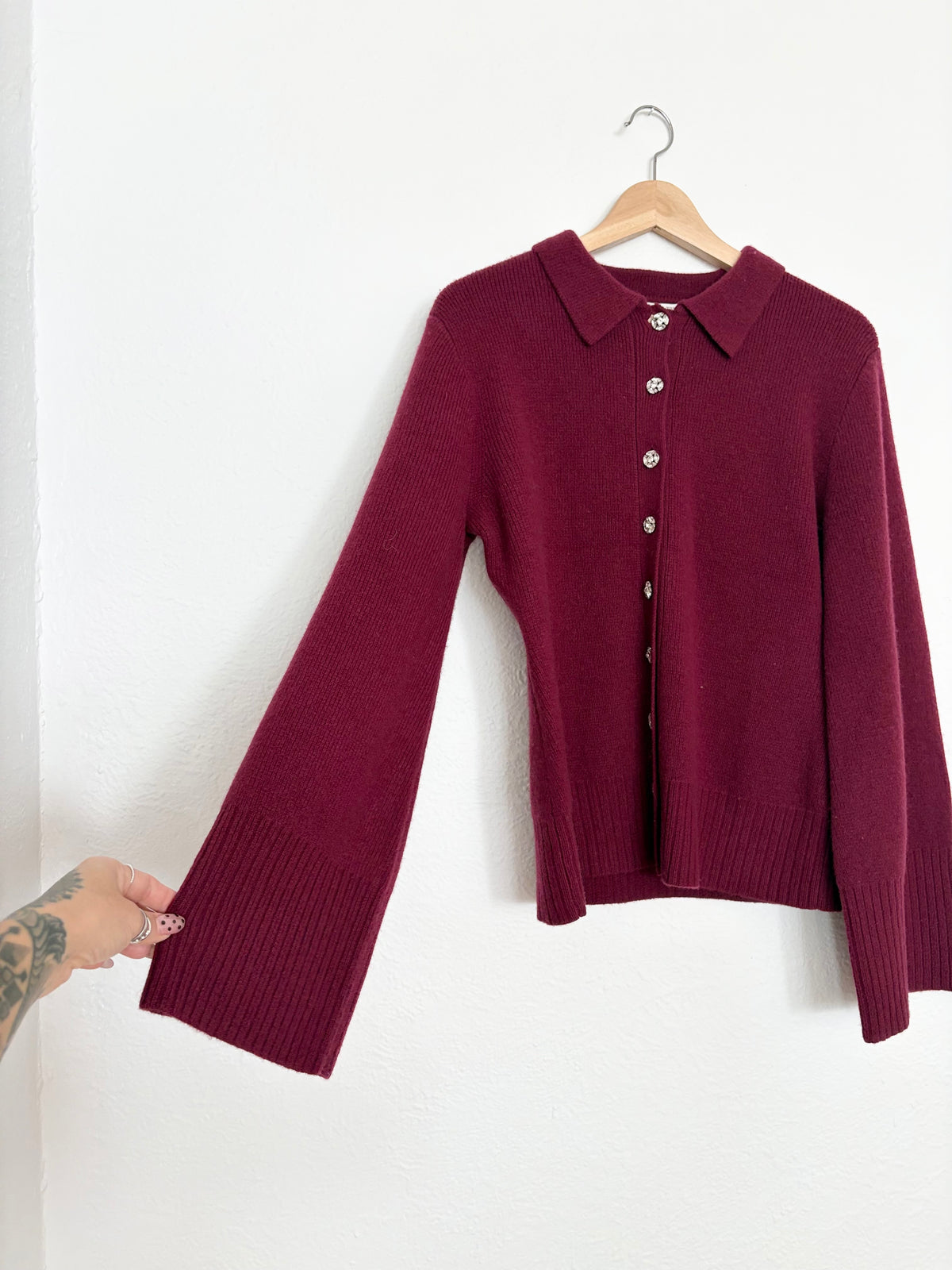 J.Crew Milano stitch wool cardigan Medium