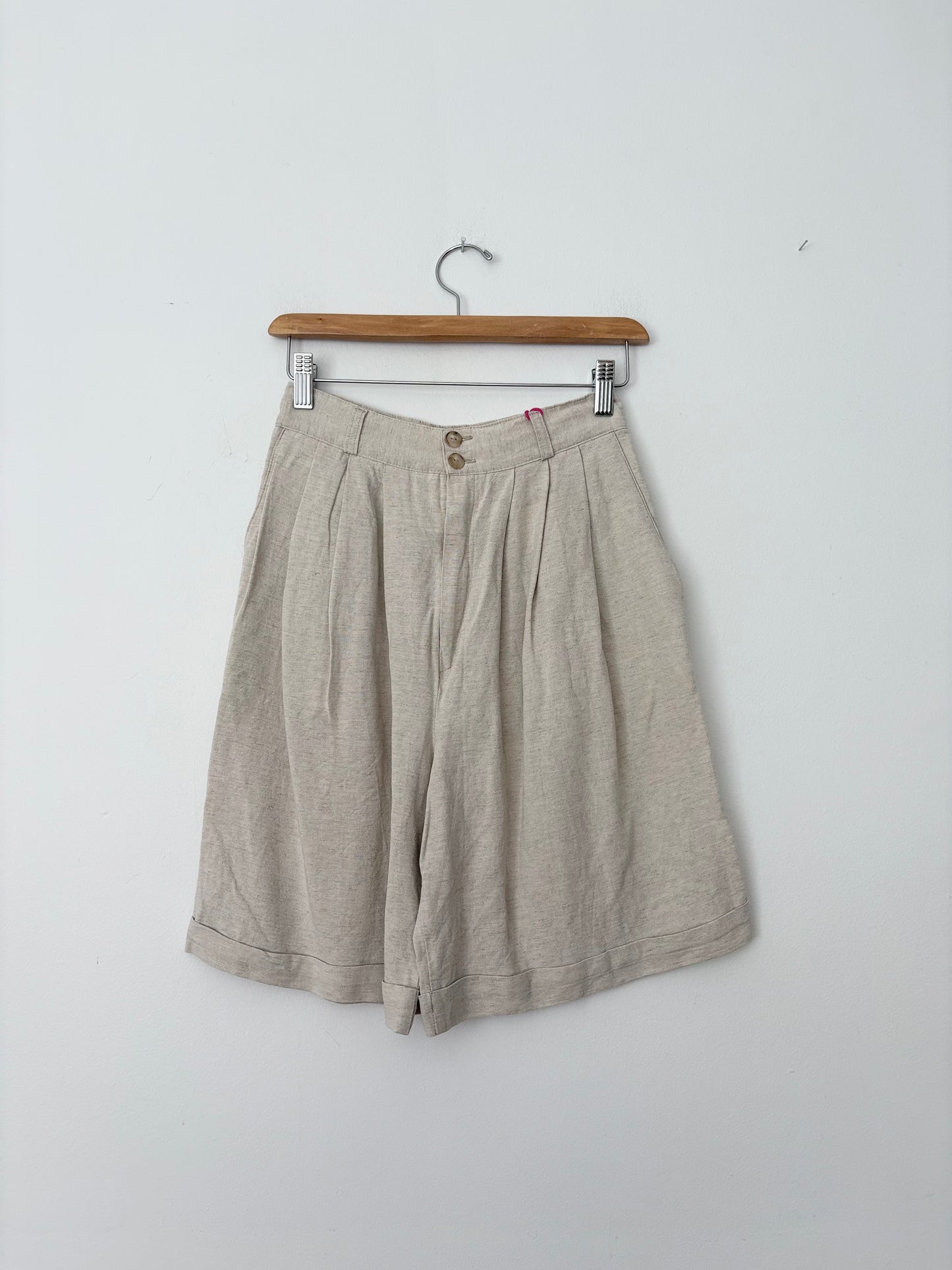 Vintage linen blend bermuda shorts W24