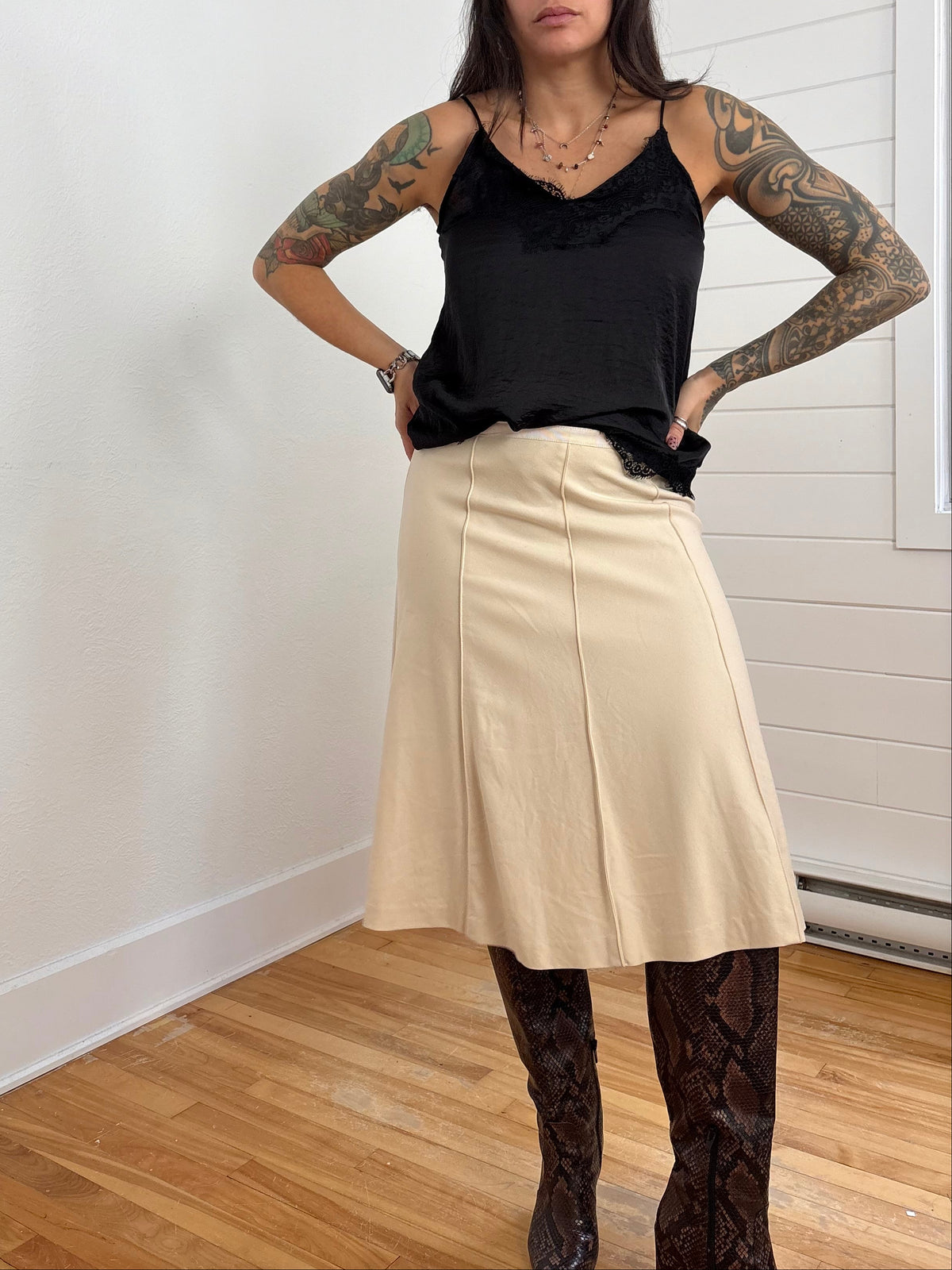 Camisole en satin à détail en dentelle paper crane Taille S