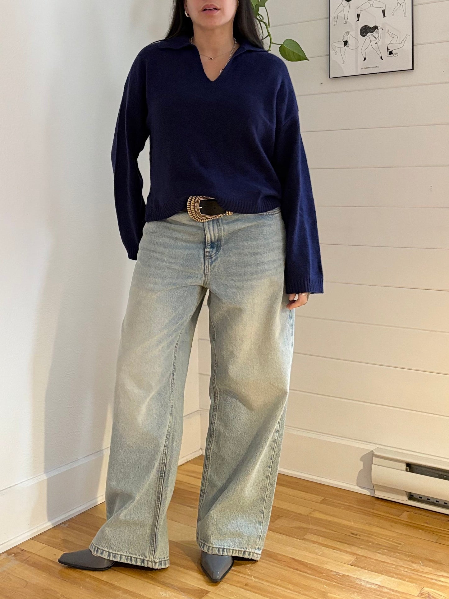 Madewell cashmere-wool polo sweater S/M