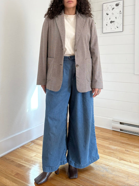 Oak + Fort oversized plaid blazer S/M
