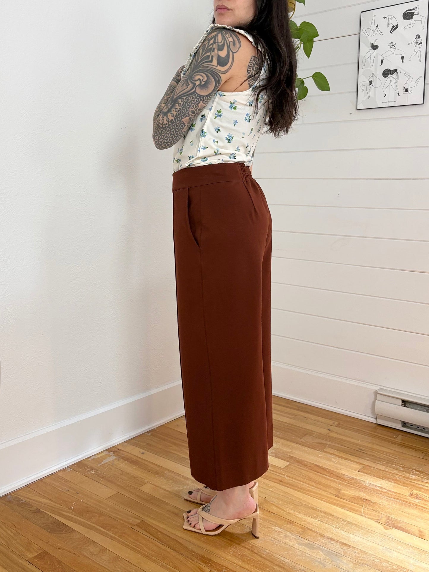 Pantalon court à jambes larges Brochu Walker Rhodes, taille L