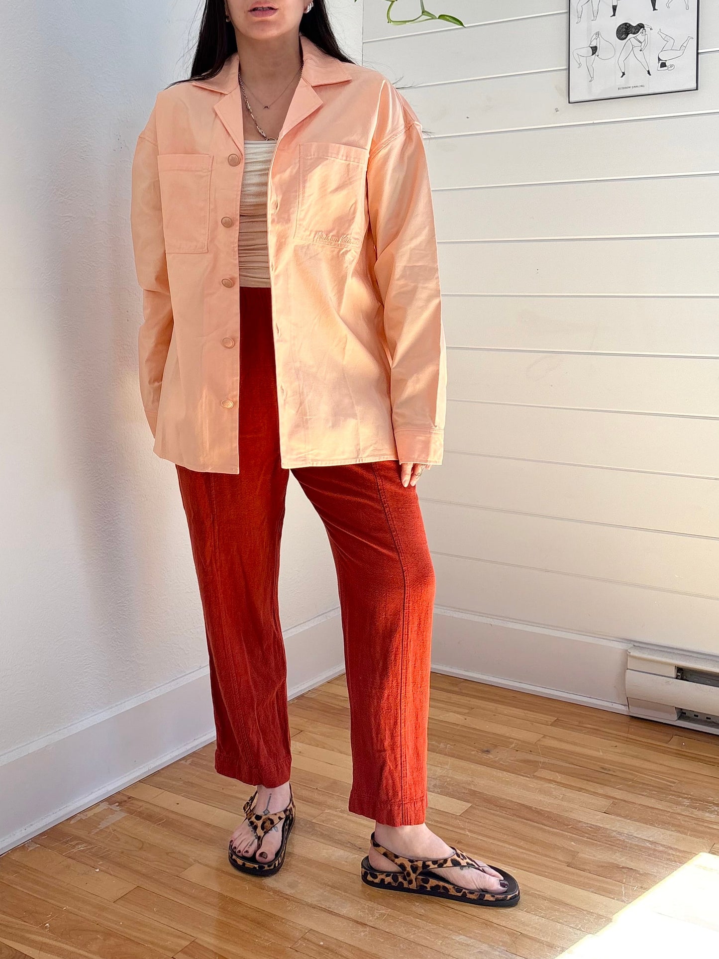 Chemise structurée pêche Maison Kitsuné S/M