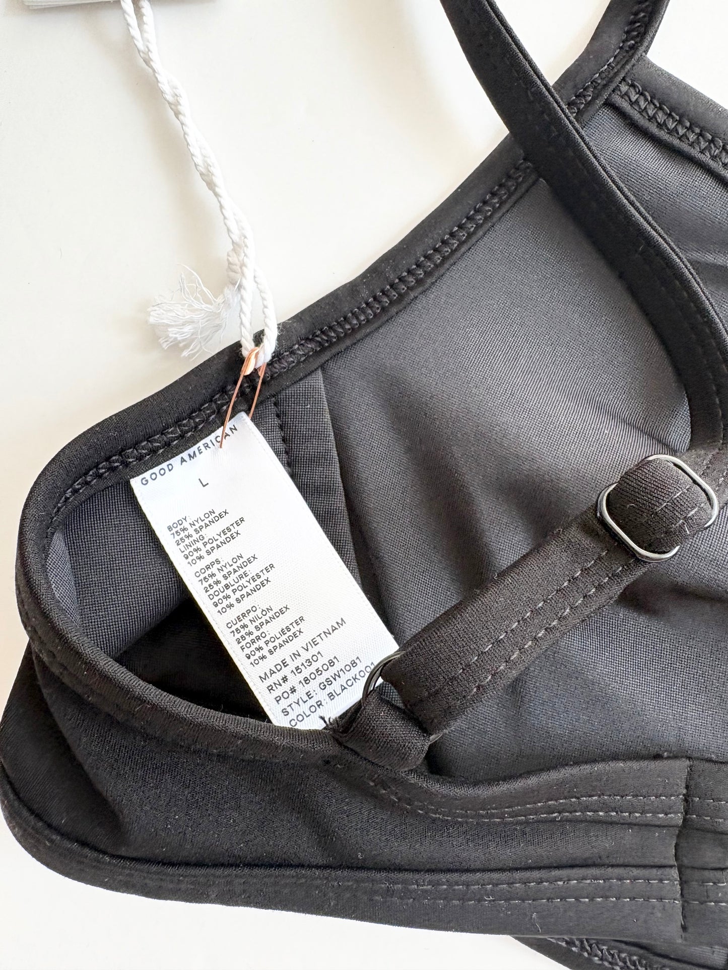 Haut de bikini triangle américain noir L/XL