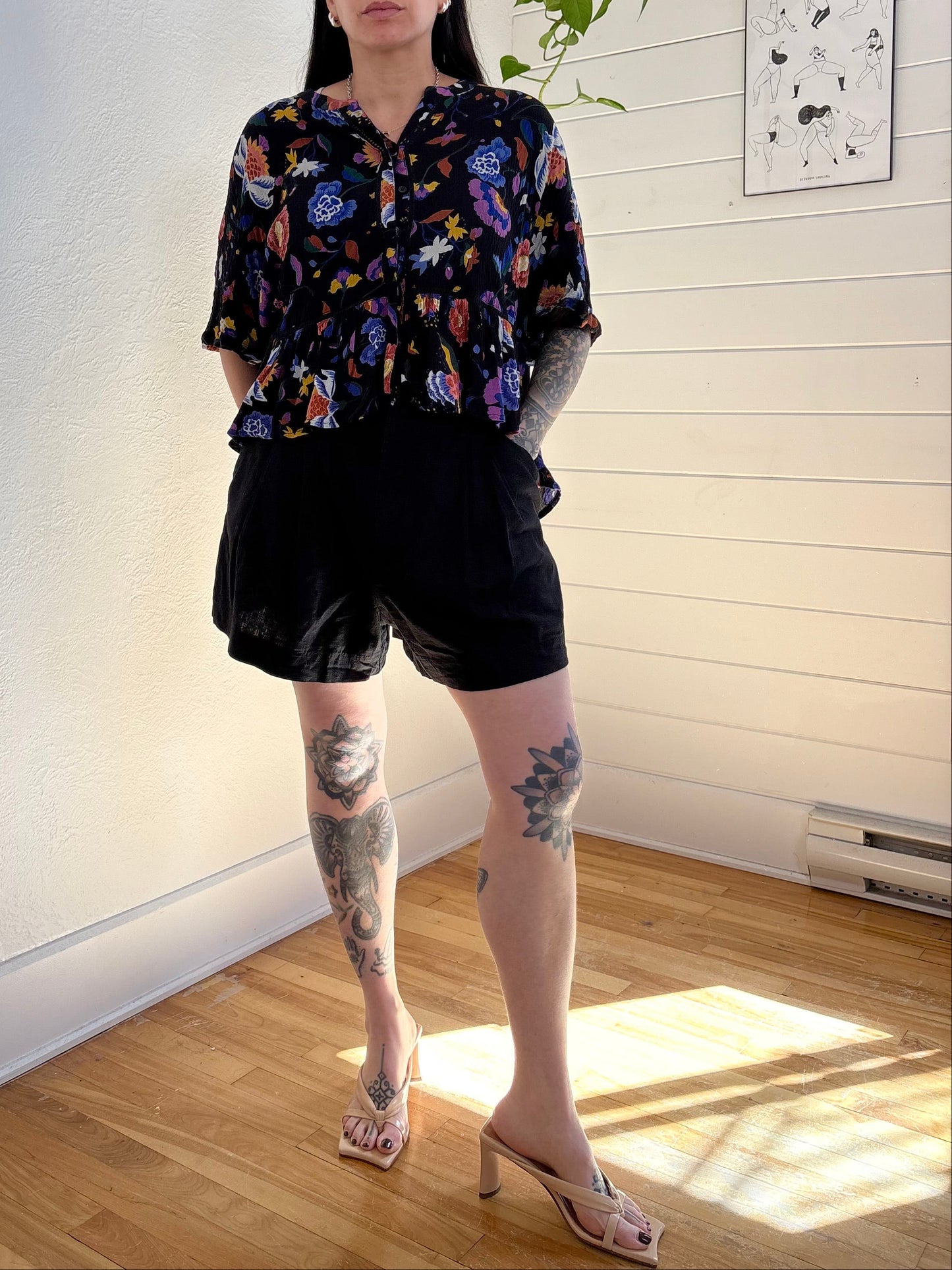 Short plissé en mélange de lin GAP, taille L