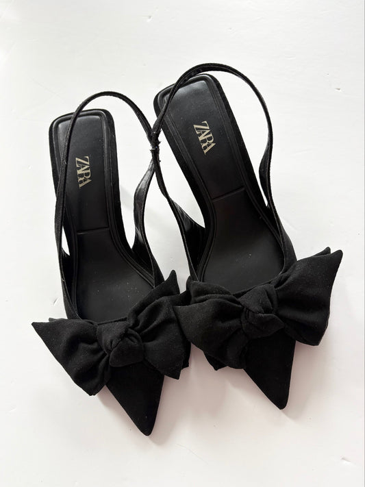 Zara slingback bow heels US6