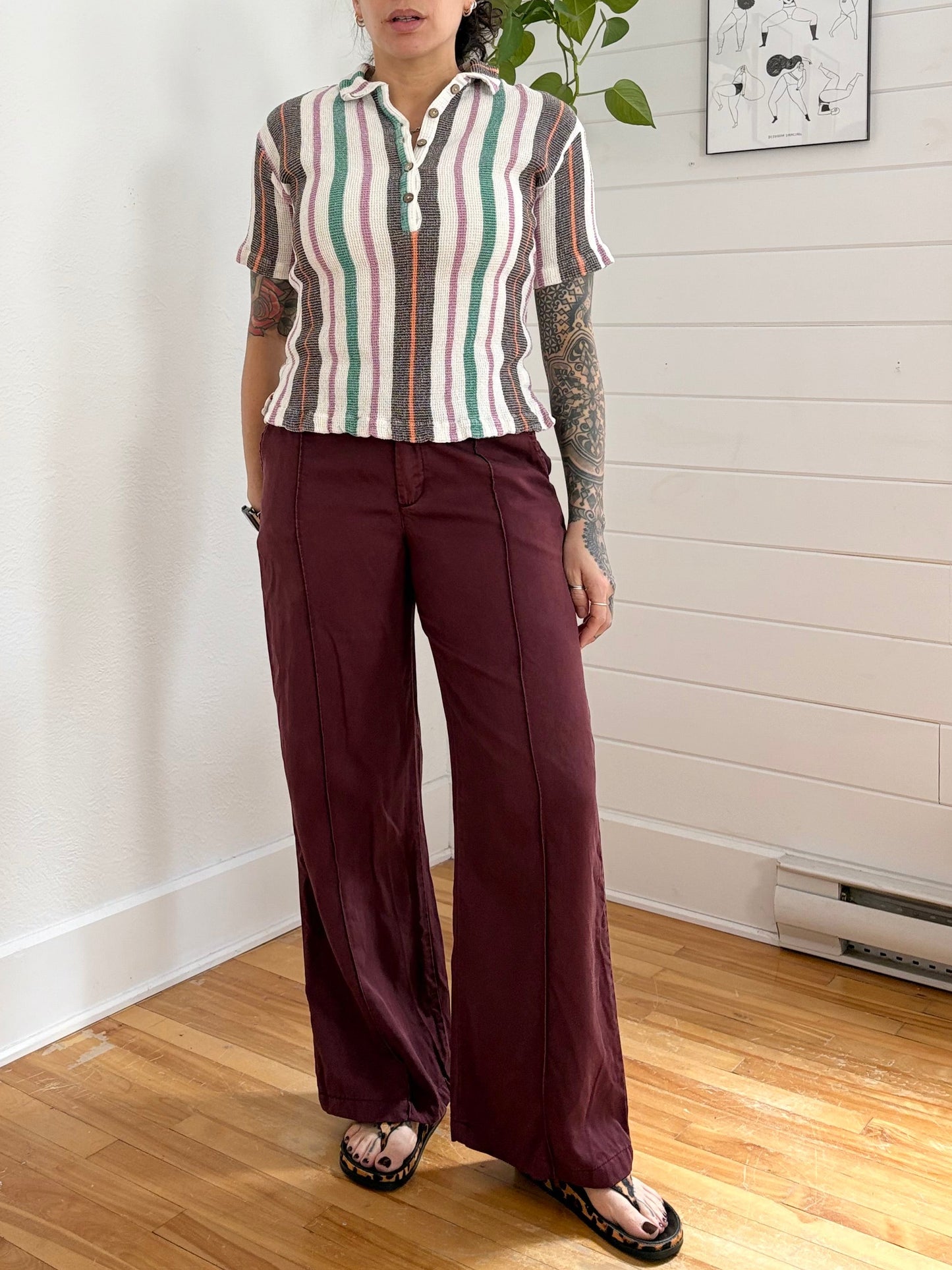 Pantalon large en tencel YFB, taille M