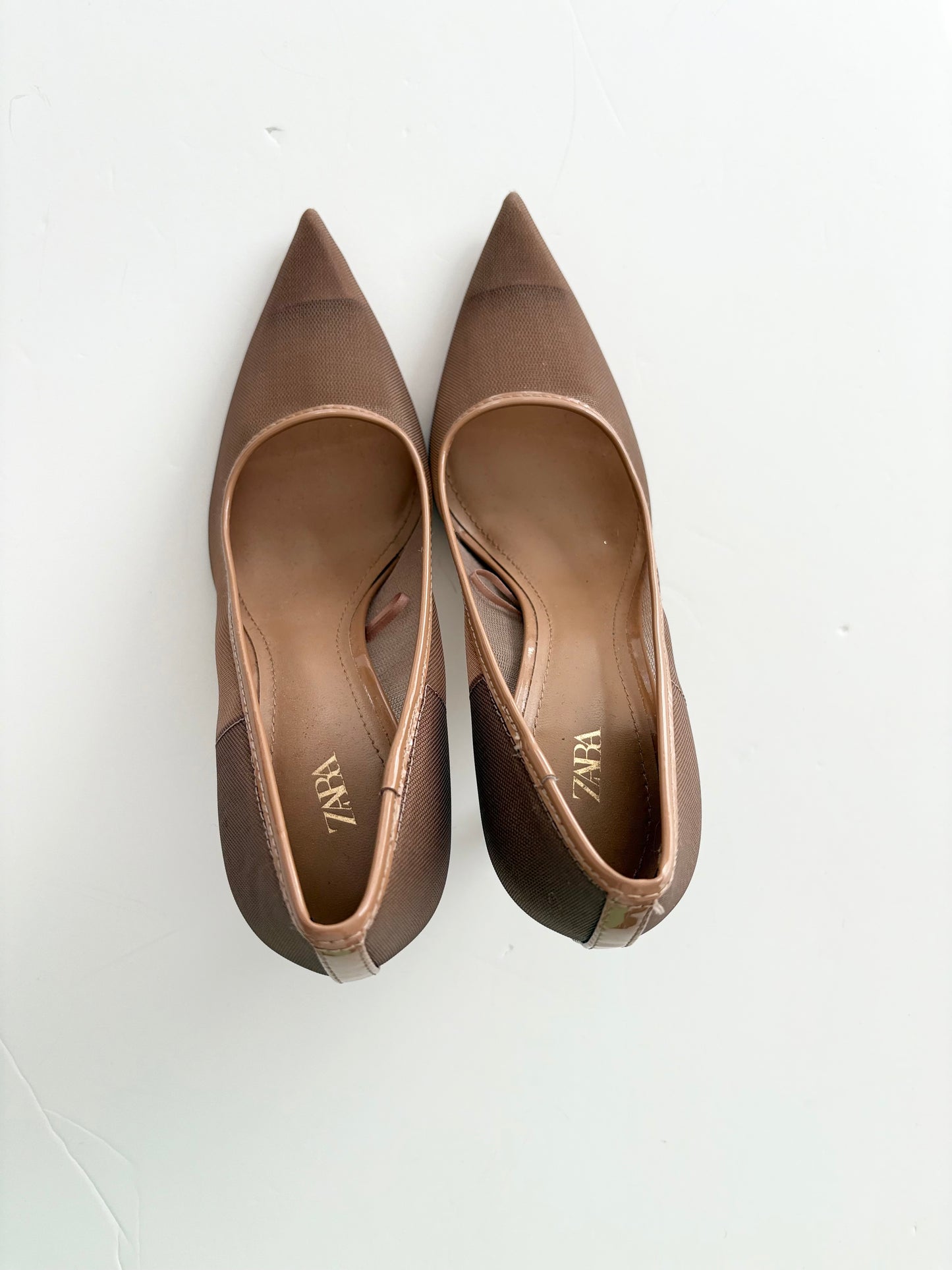 Zara mesh pointy stilettos EUR35