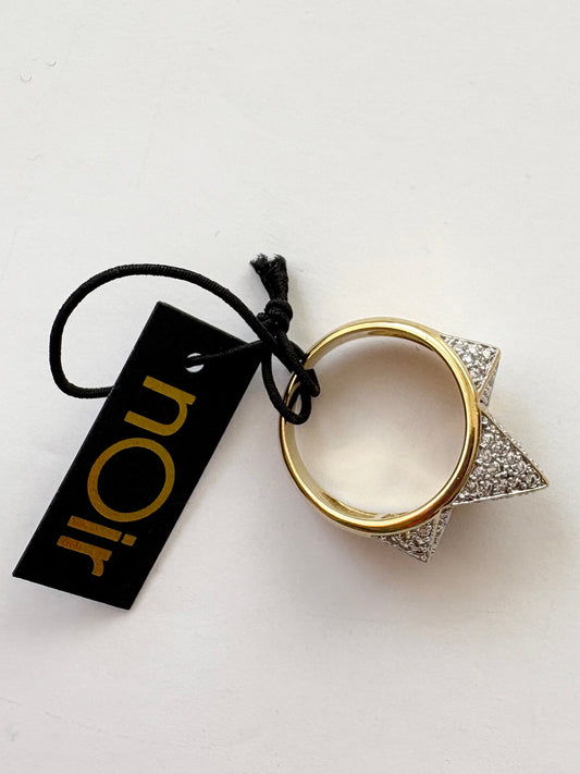 Noir NYC gold spike CZ ring
