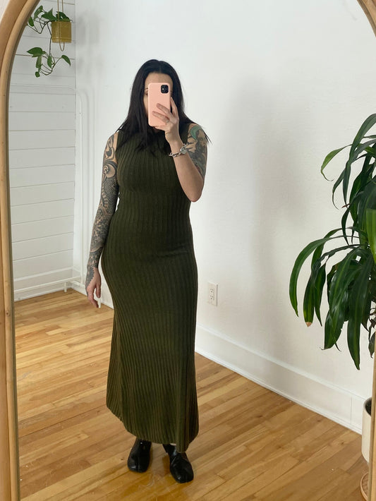 Robe longue côtelée Topshop S/M