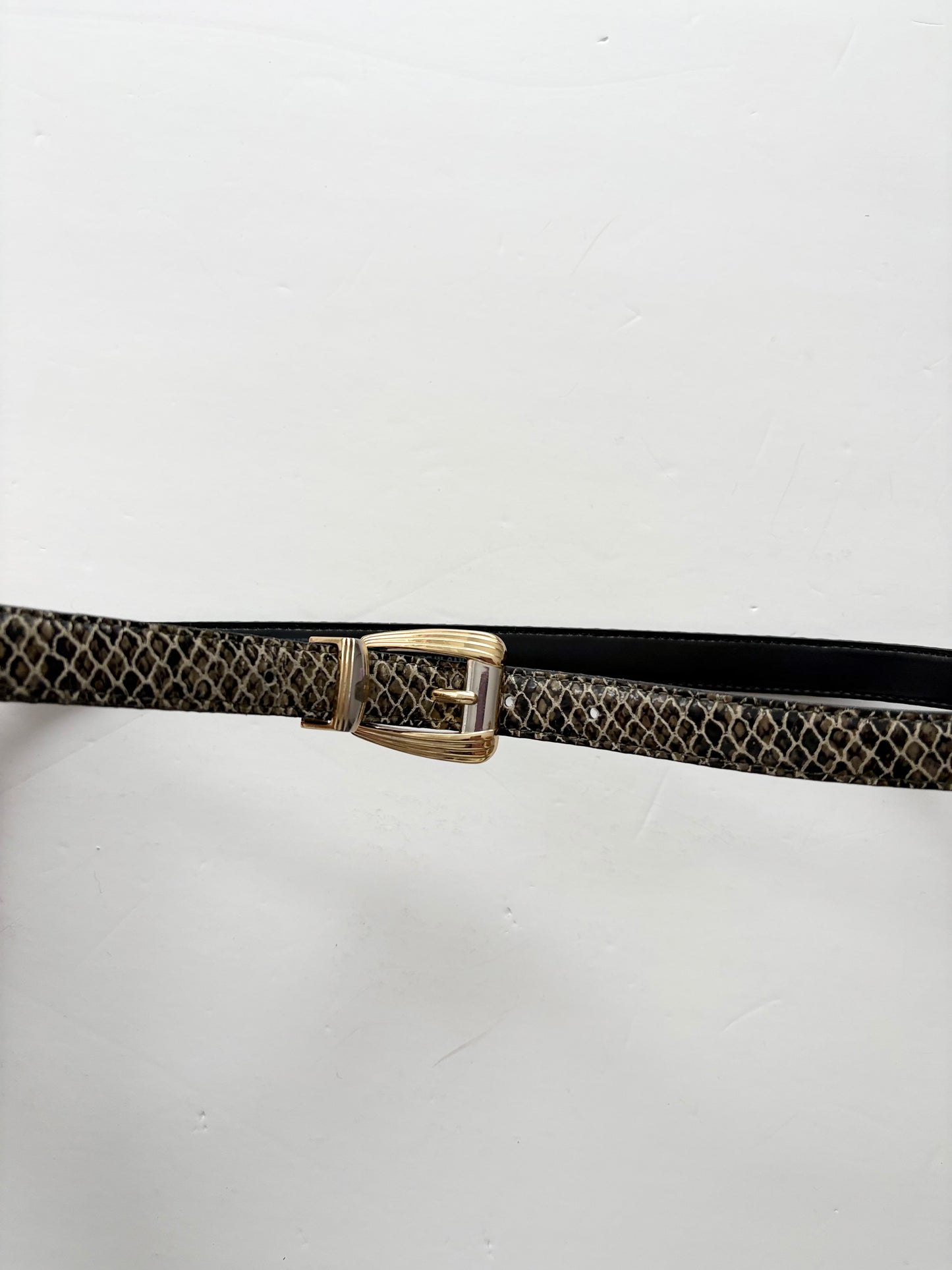 Vintage leather snakeskin belt Large