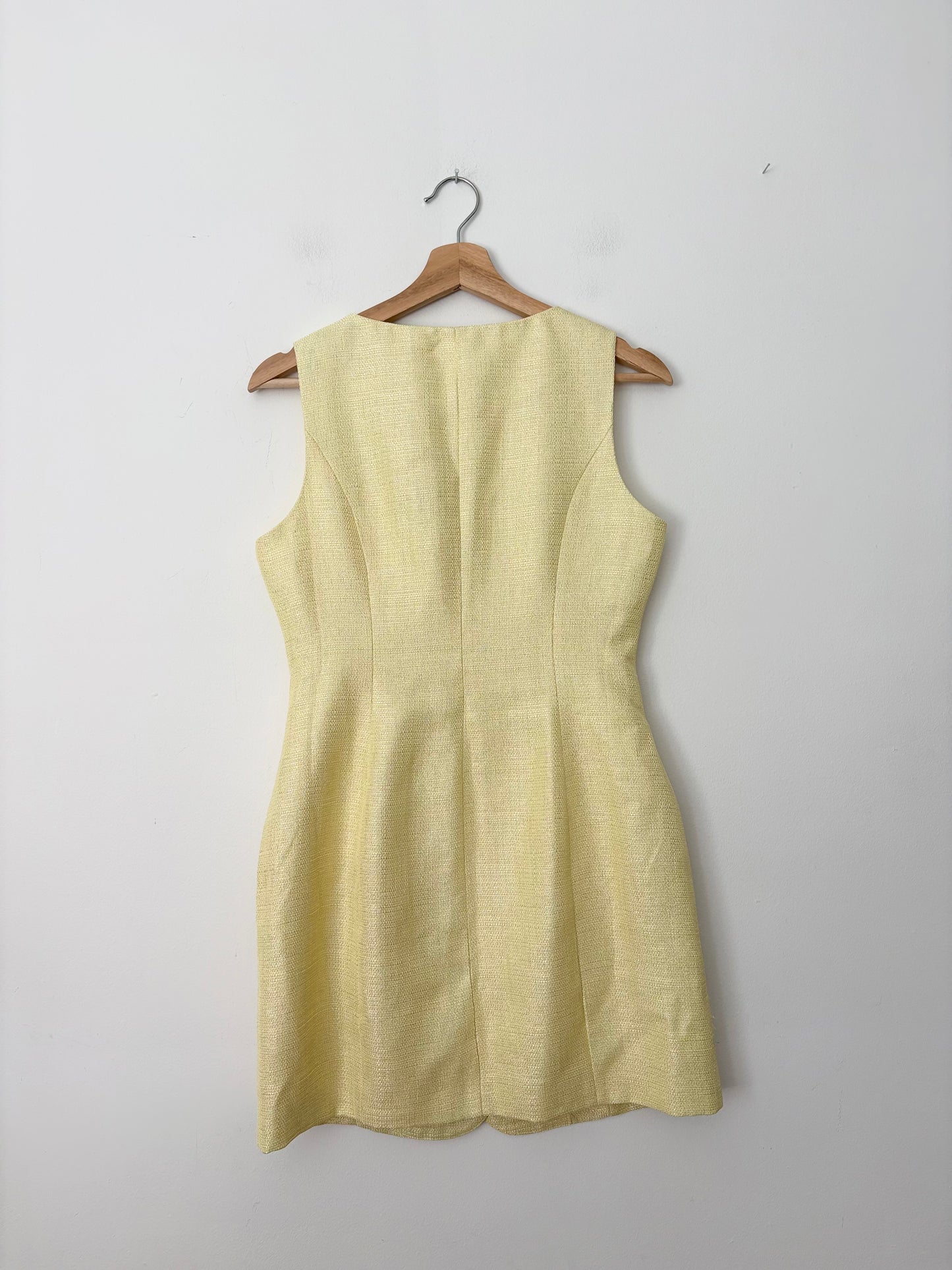 Line and dot sunnie mini dress in Lemon Small