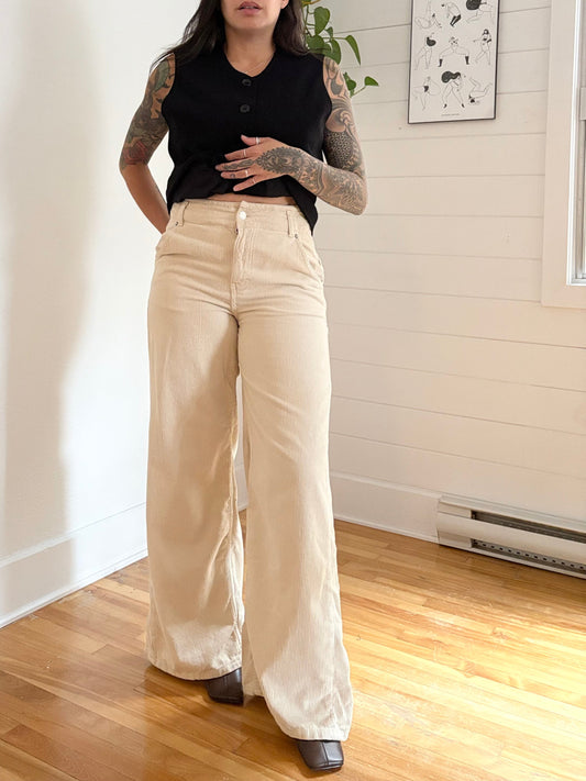 Free People Harlow wide leg corduroy pants W28