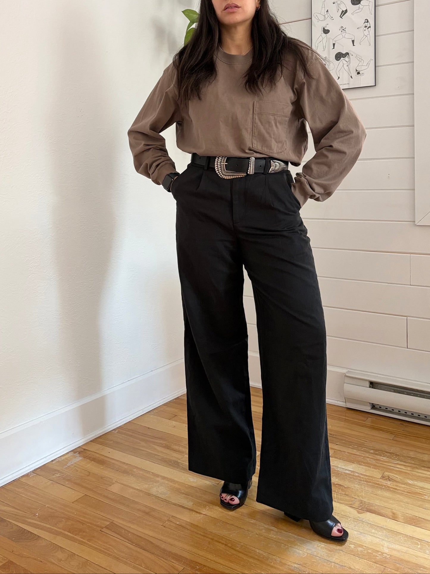 Pantalon droit ample Madewell, taille moyenne