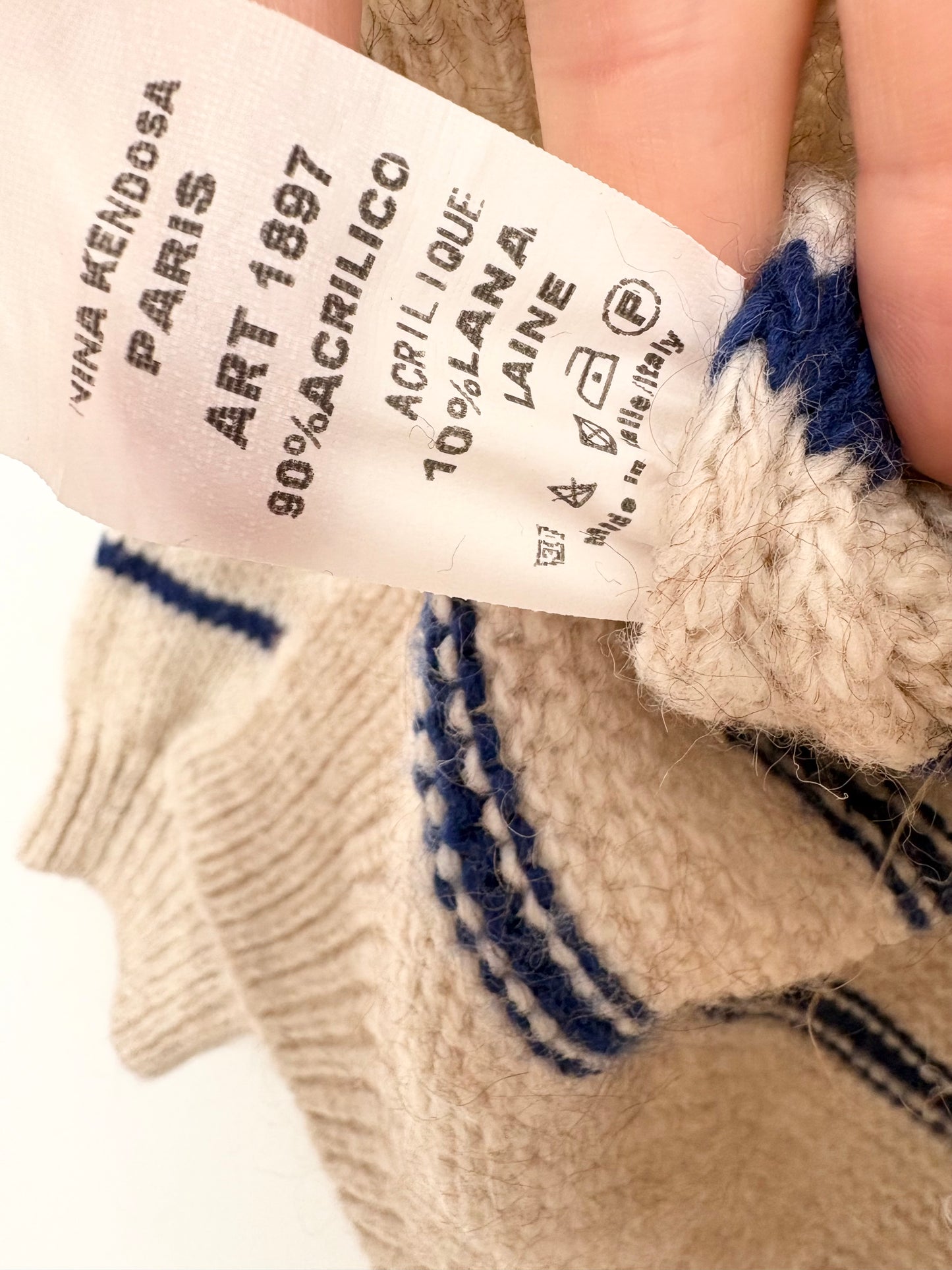 Pull rayé Nina Kendosa Wladimir style pêcheur, taille S/M