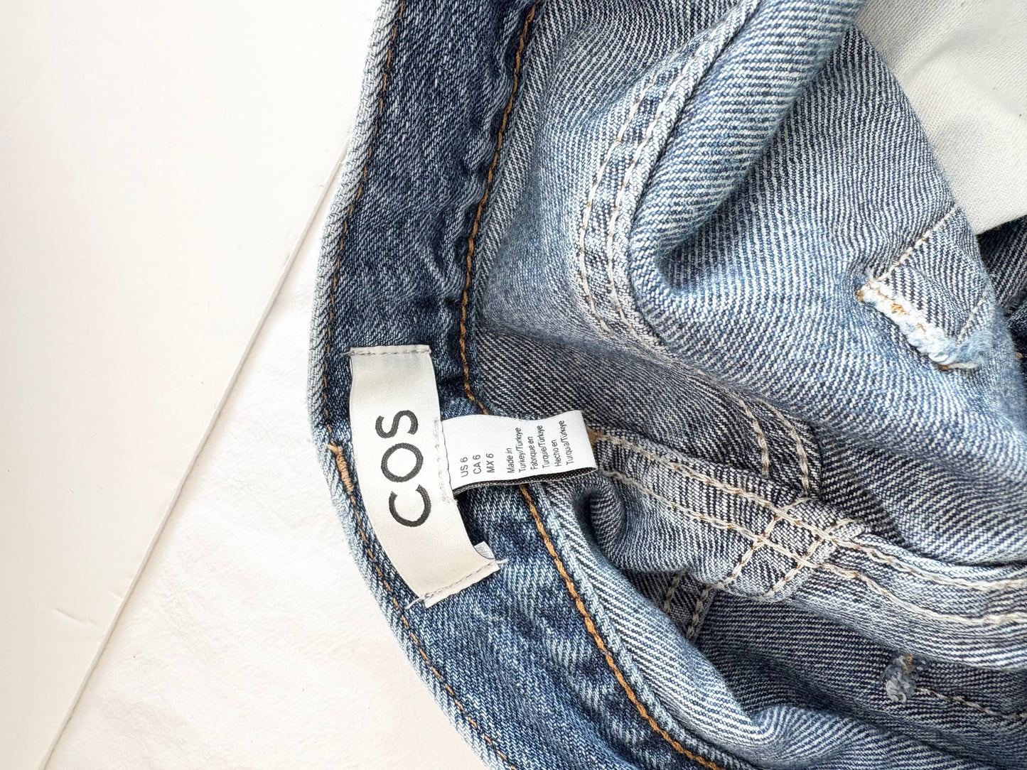 COS denim wide leg drawstring pants M/L