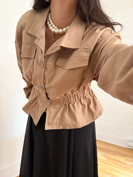 Veste en jean cintrée à taille Melloday XL