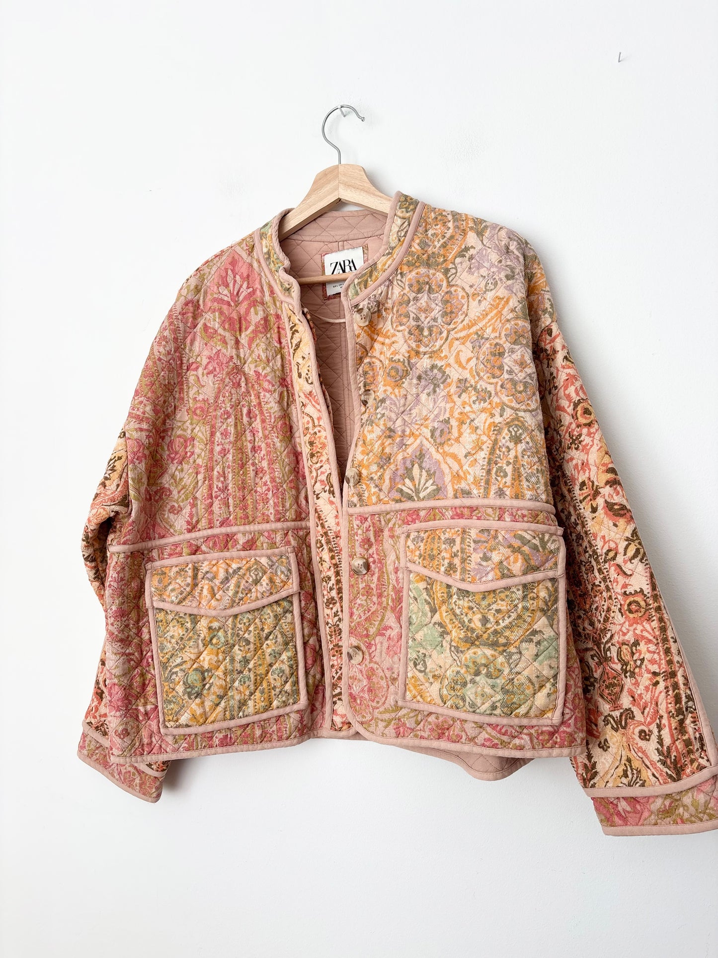 Veste matelassée à fleurs Zara, taille L