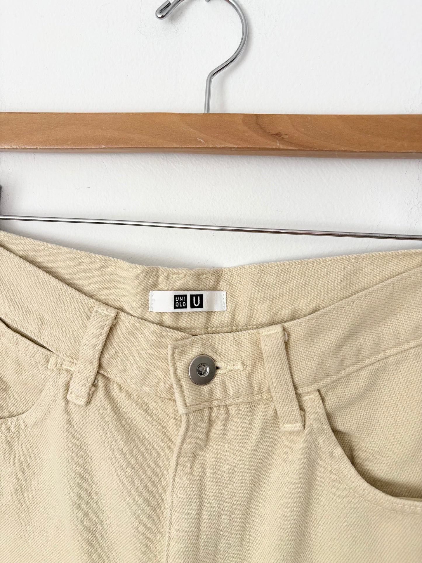 Uniqlo beige denim long shorts W27