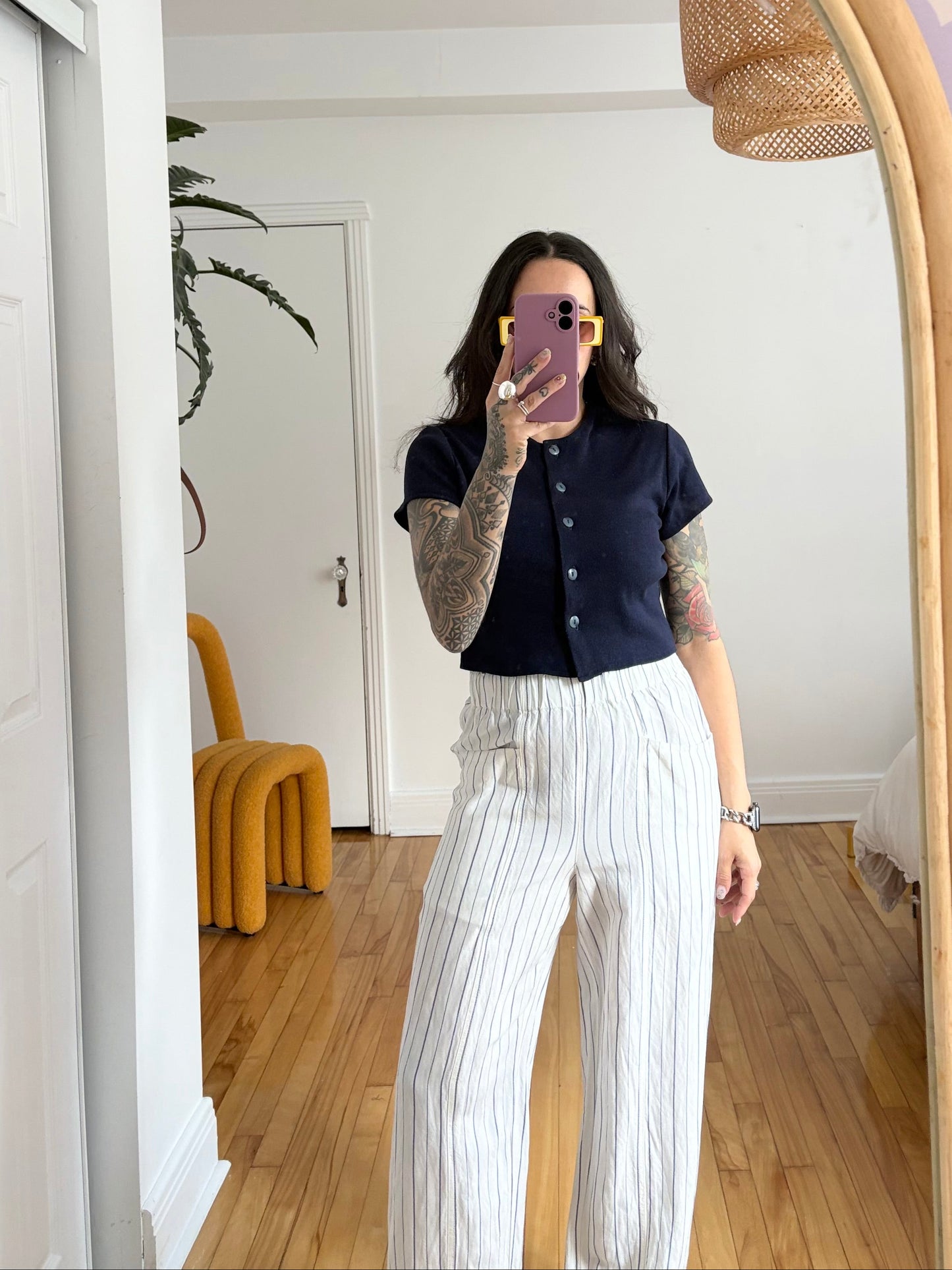 Vintage crop short sleeve top S/M