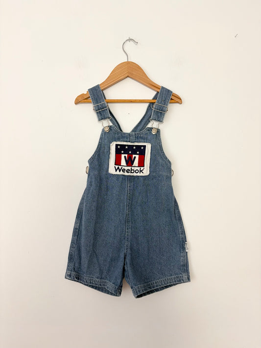 Vintage weebok denim shortalls 5T