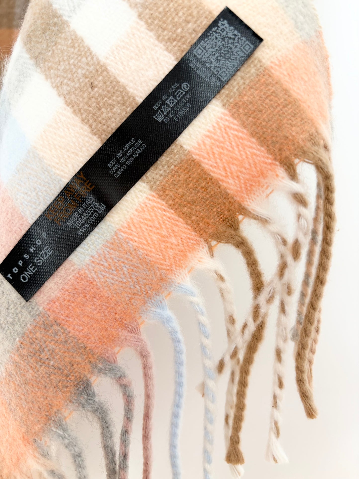 Topshop plaid fringe scarf