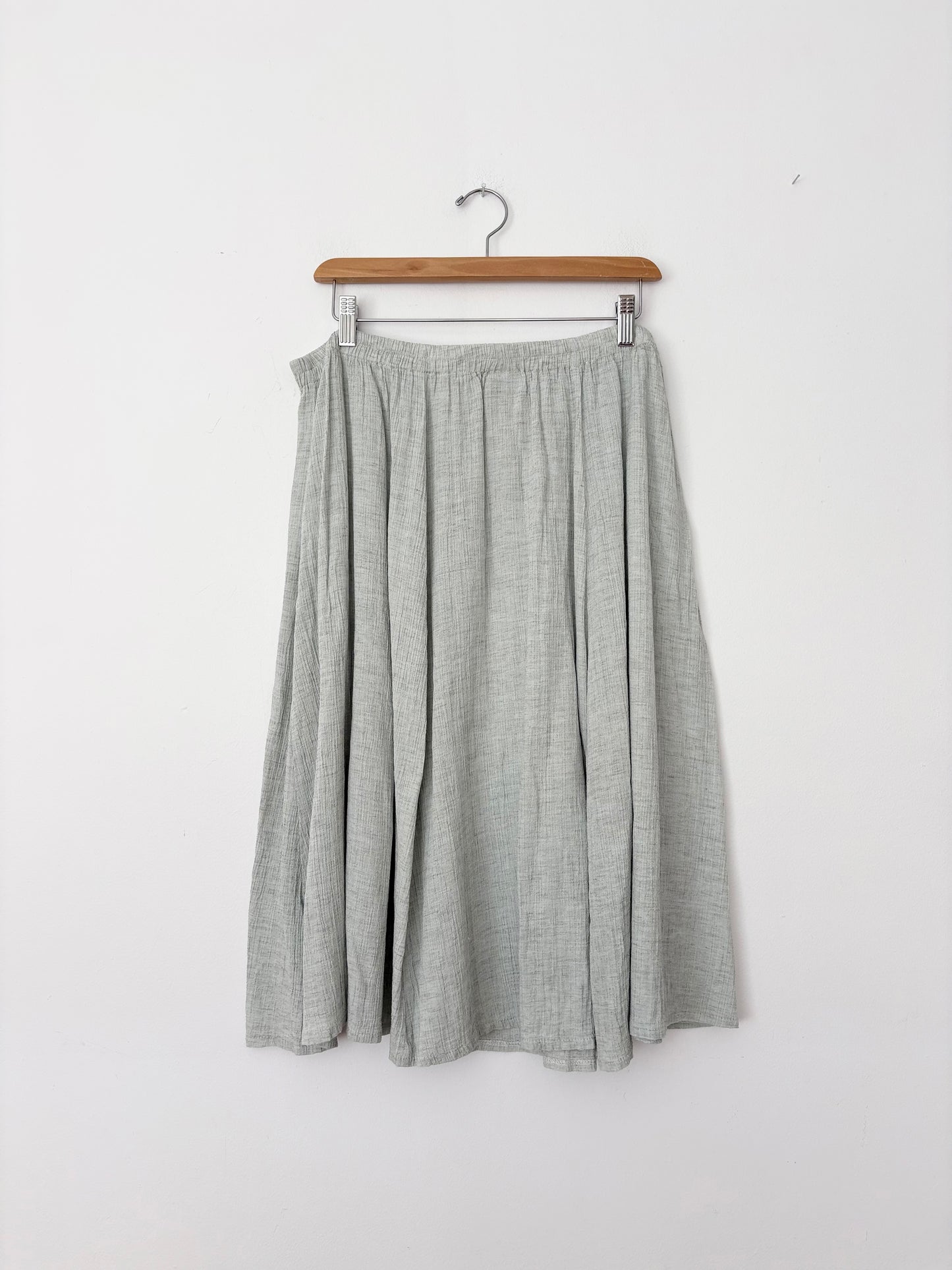 Vintage linen blend midi skirt XL