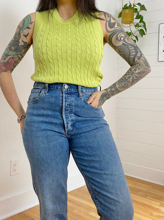 Vintage knit sleeveless top S/M