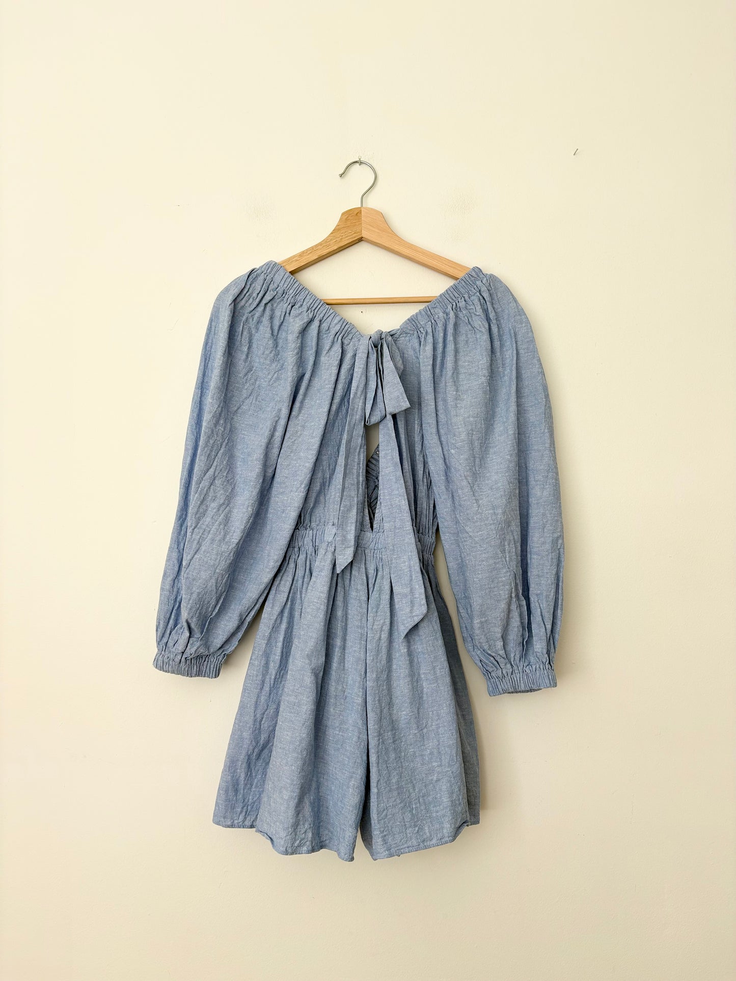 Combishort Topshop à manches longues en lin mélangé S/M