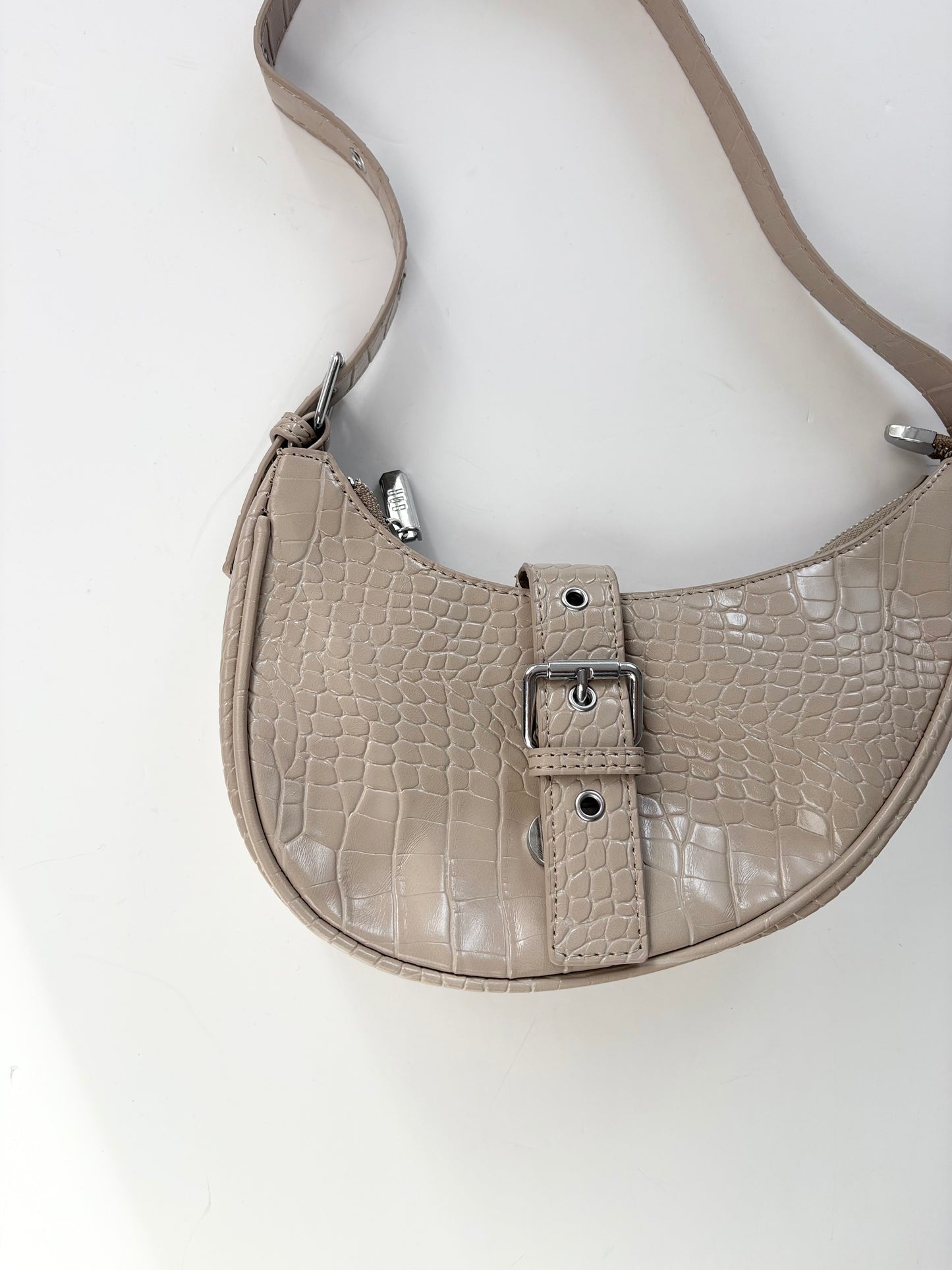 8 other reasons crescent buckle bag in croc