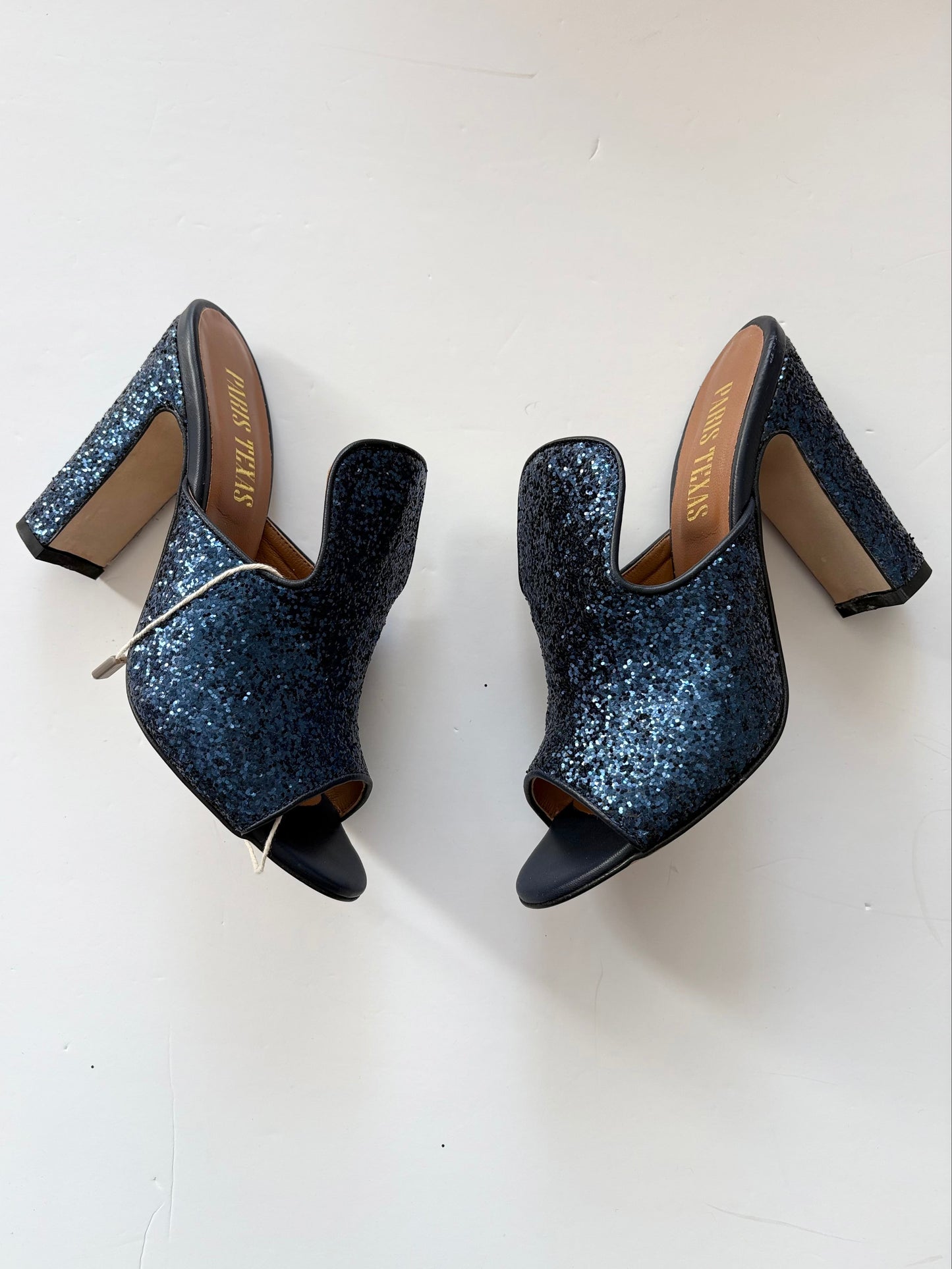 Mules à paillettes Paris Texas à bout ouvert, pointure US6