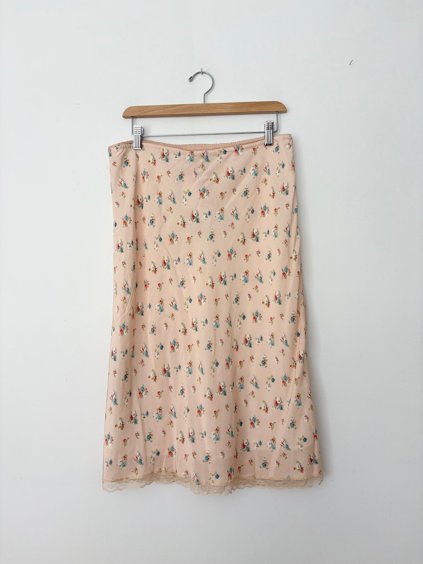 Jupe mi-longue nuisette Topshop satin floral M/L