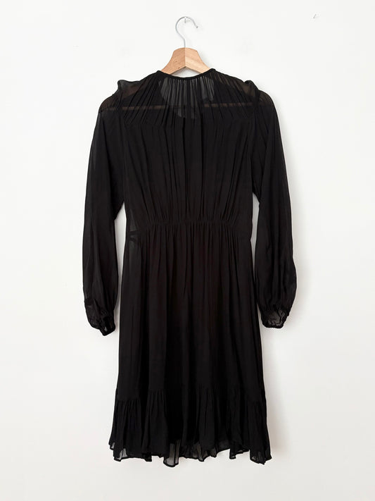 The Kooples pure pleated balloon sleeve mini dress Small