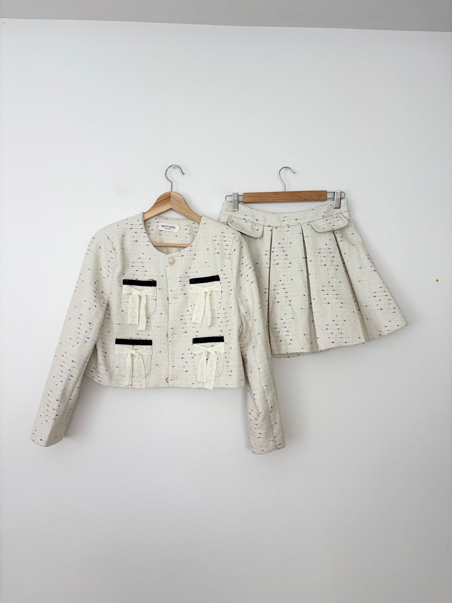 GM Studio tweed skort & blazer set S/M
