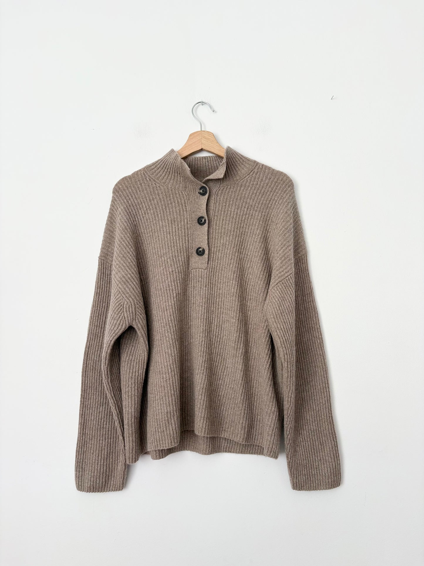 Everlane the cocoon henley in wool cashmere L/XL