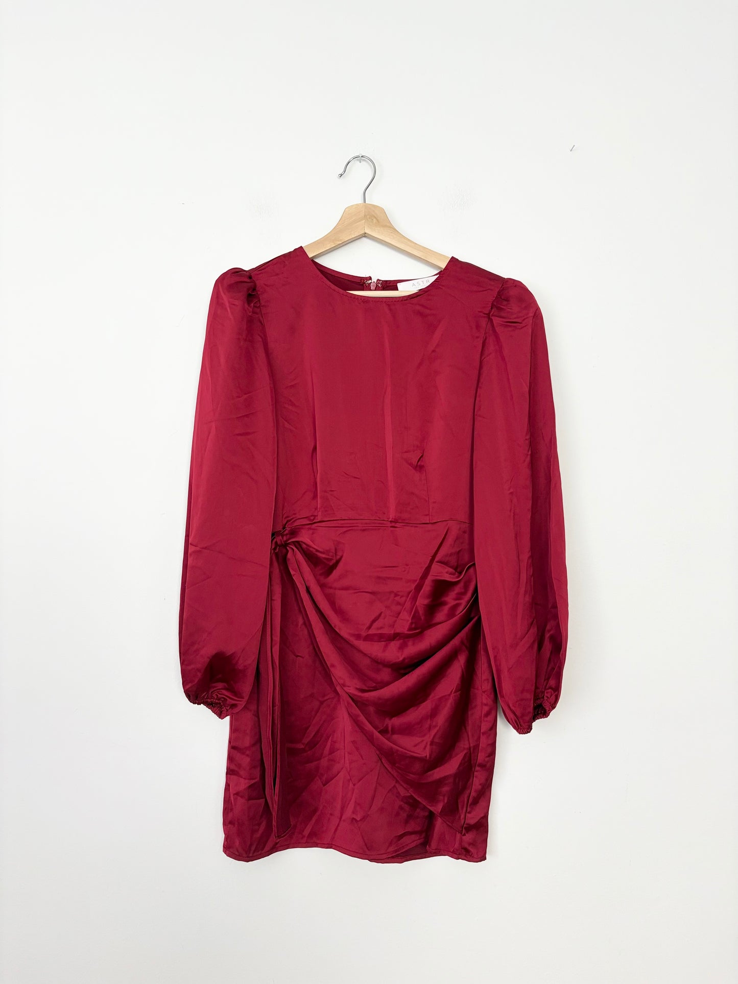 ASTR the label satin draped dress Medium