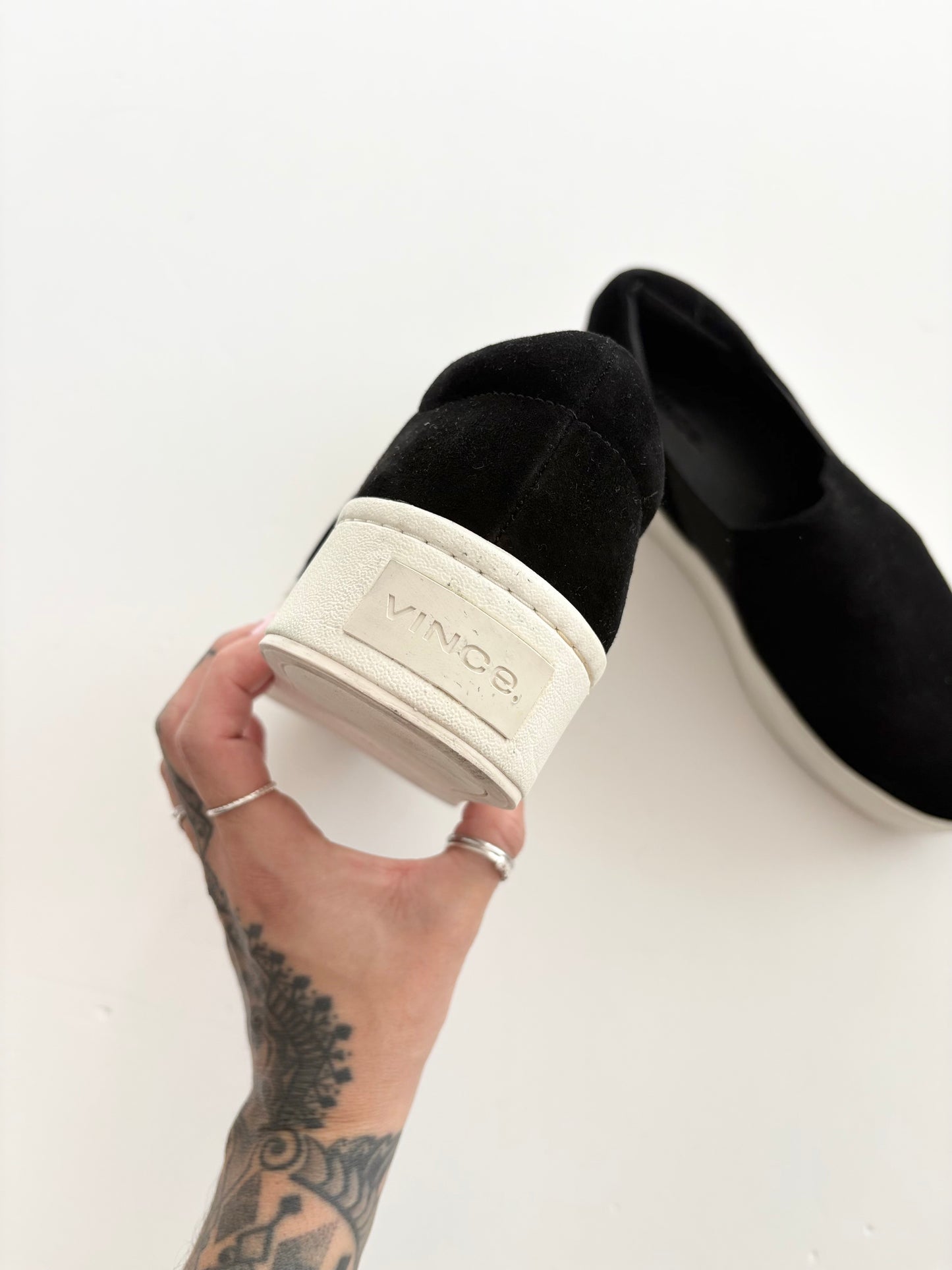 Vince warren suede platform slip ons US8.5