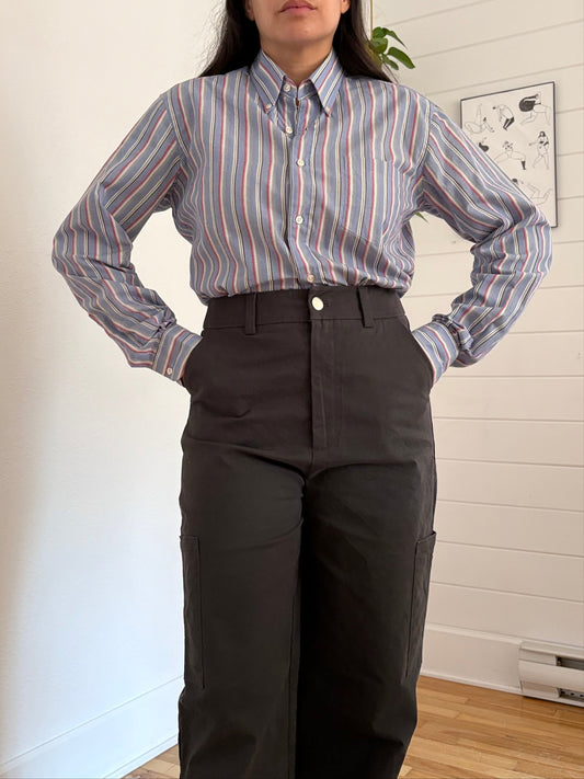 Vintage Yves St-Laurent stripe button up shirt S-L