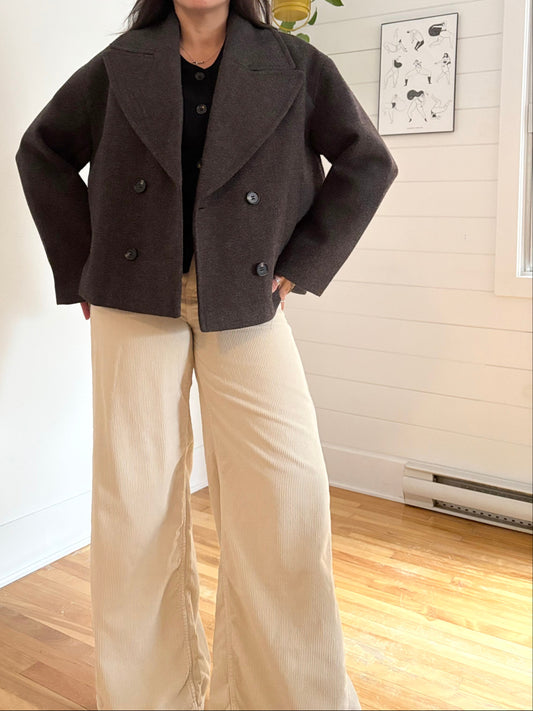 Zara short double breasted coat Medium