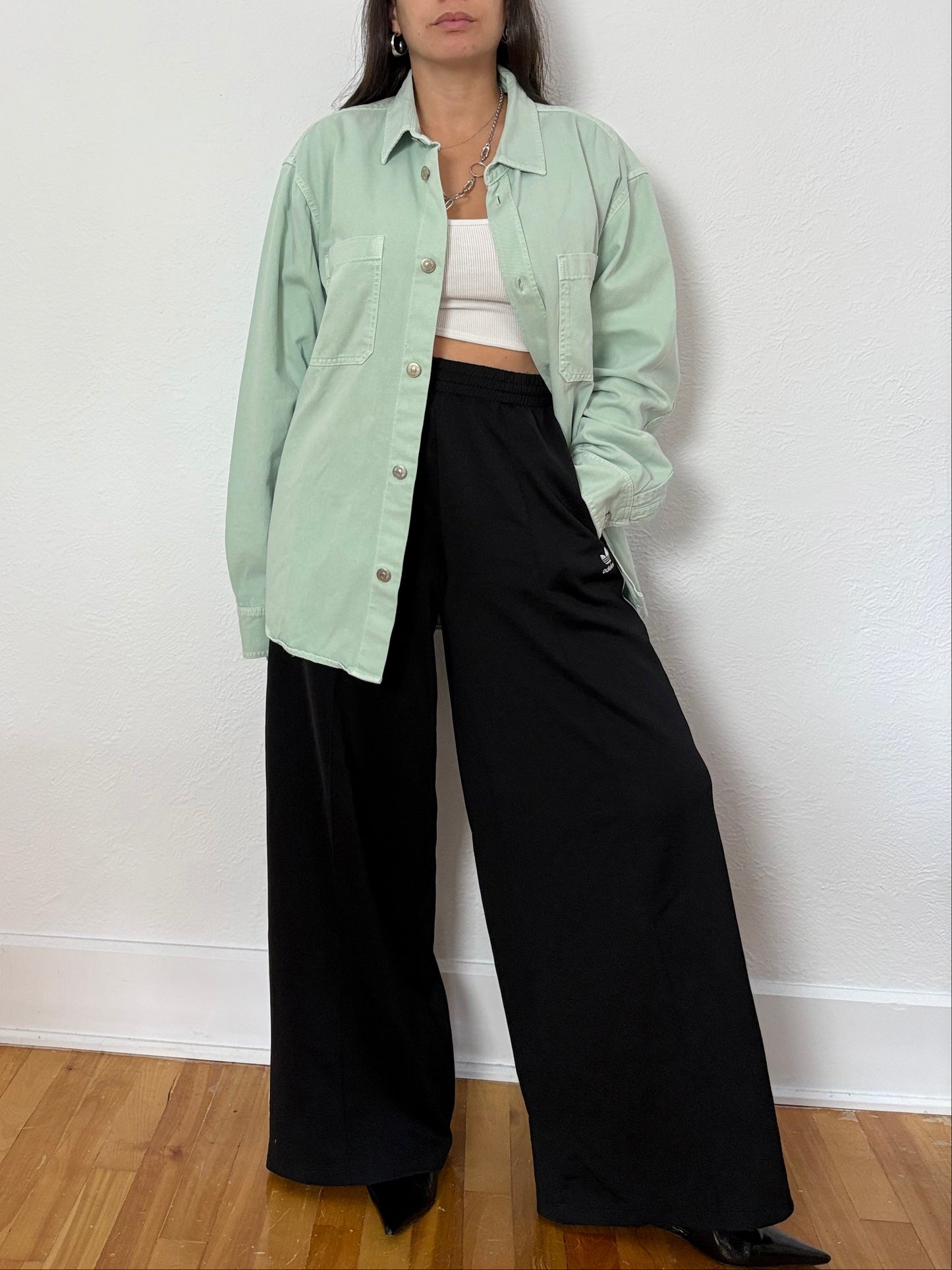 The kooples oversized denim shirt in Mint *Multiple sizes*