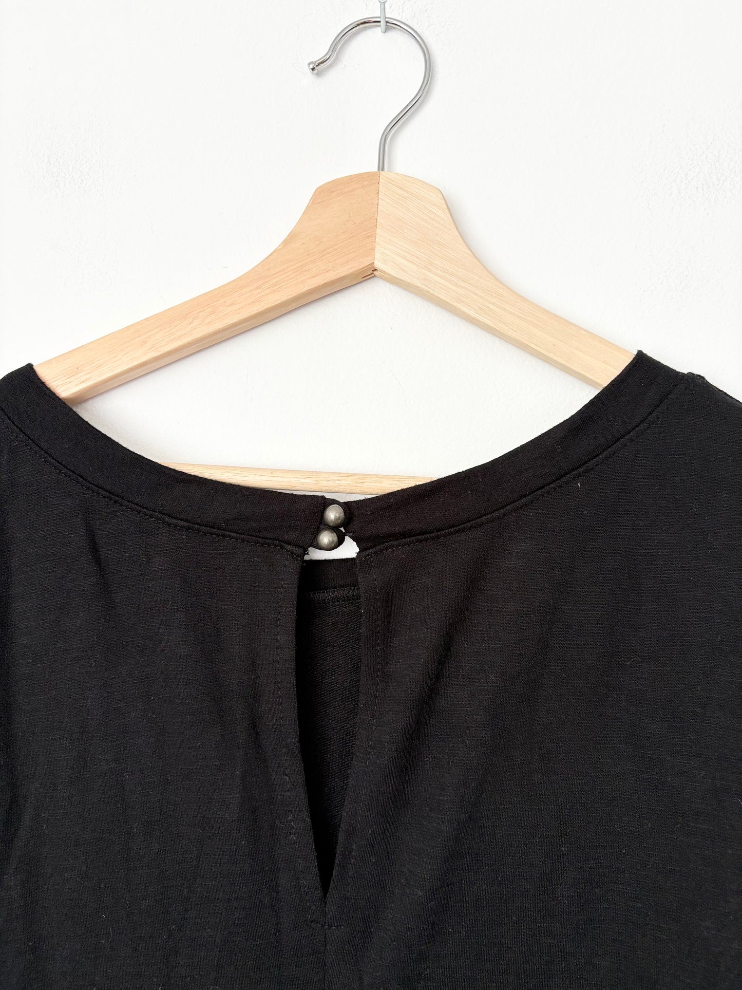 Lanston black long sleeve boyfriend romper Small