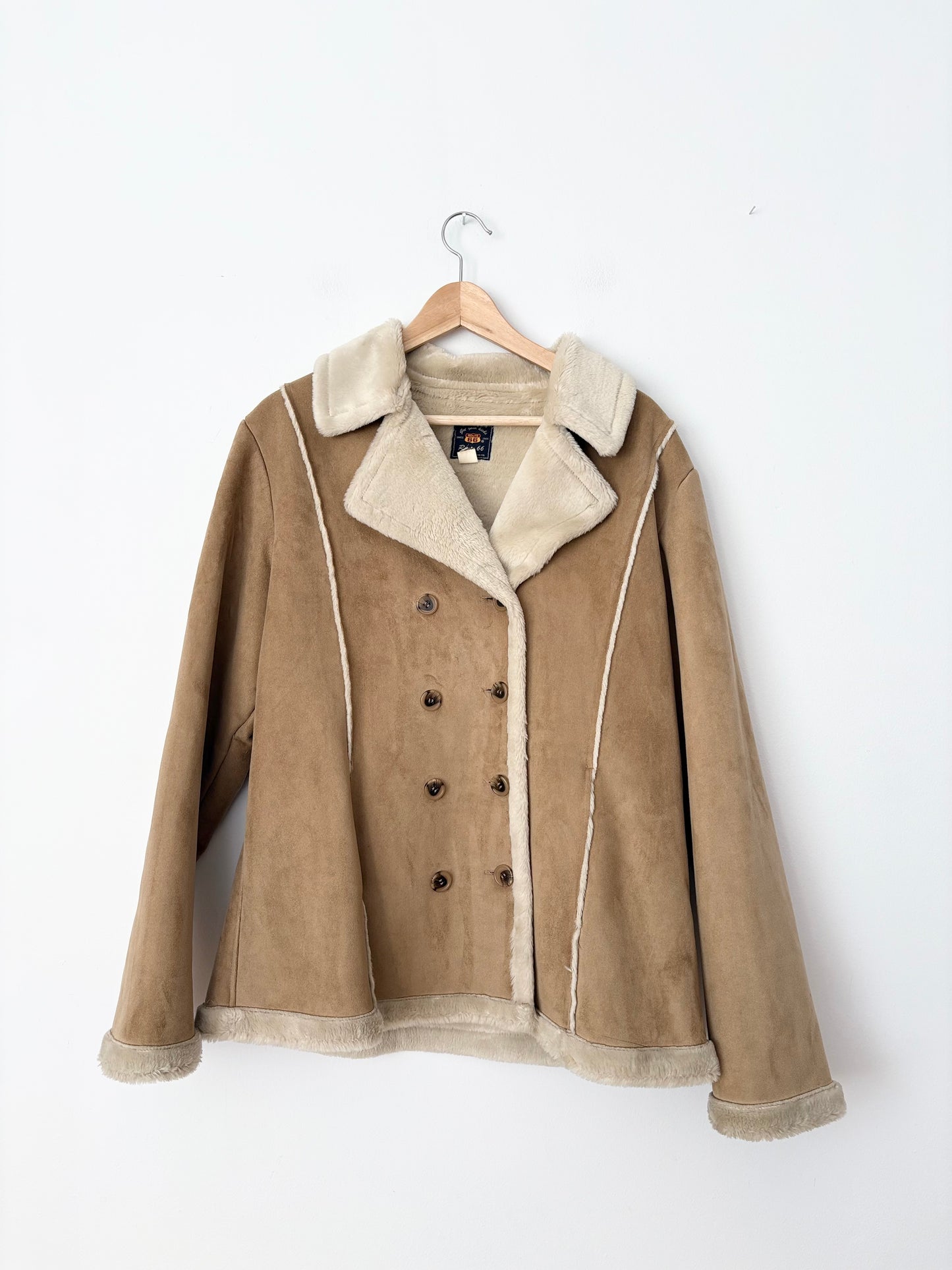 Manteau en peau lainée vintage Route 66, taille L