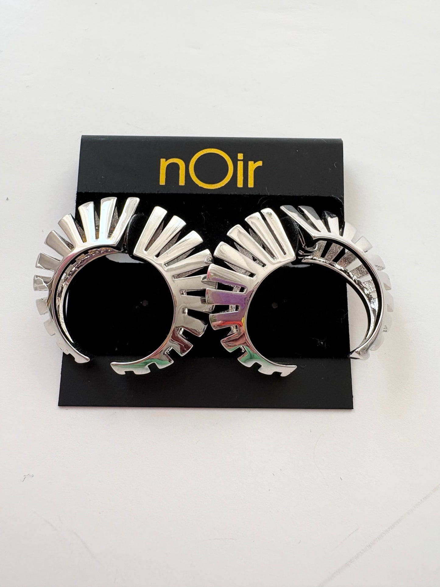 Noir NYC silver cage earrings