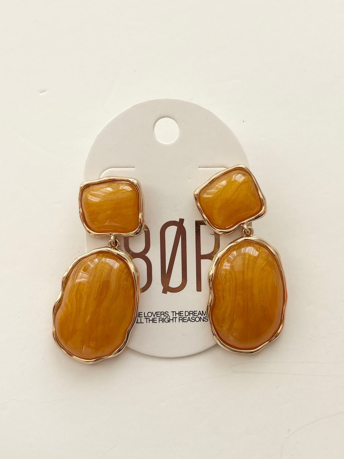 8 other reasons gem drop earrings in orange