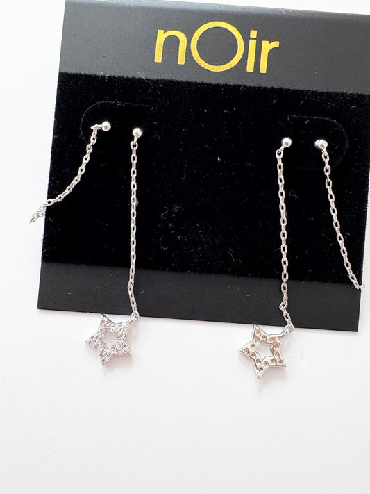 Noir NYC star swinger double earrings