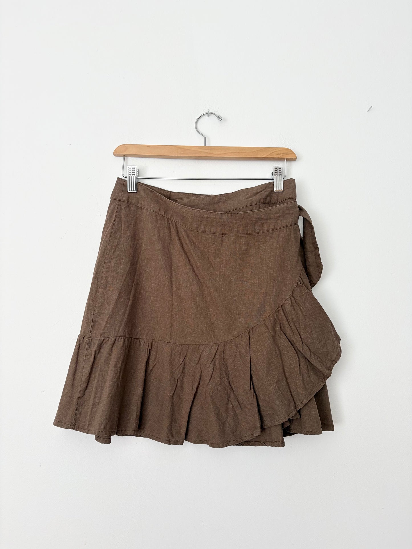 Jupe en mélange de lin volantée Free People taille S