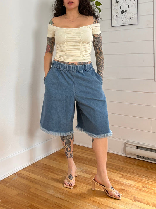 Marques Almeida tracksuit denim shorts M/L