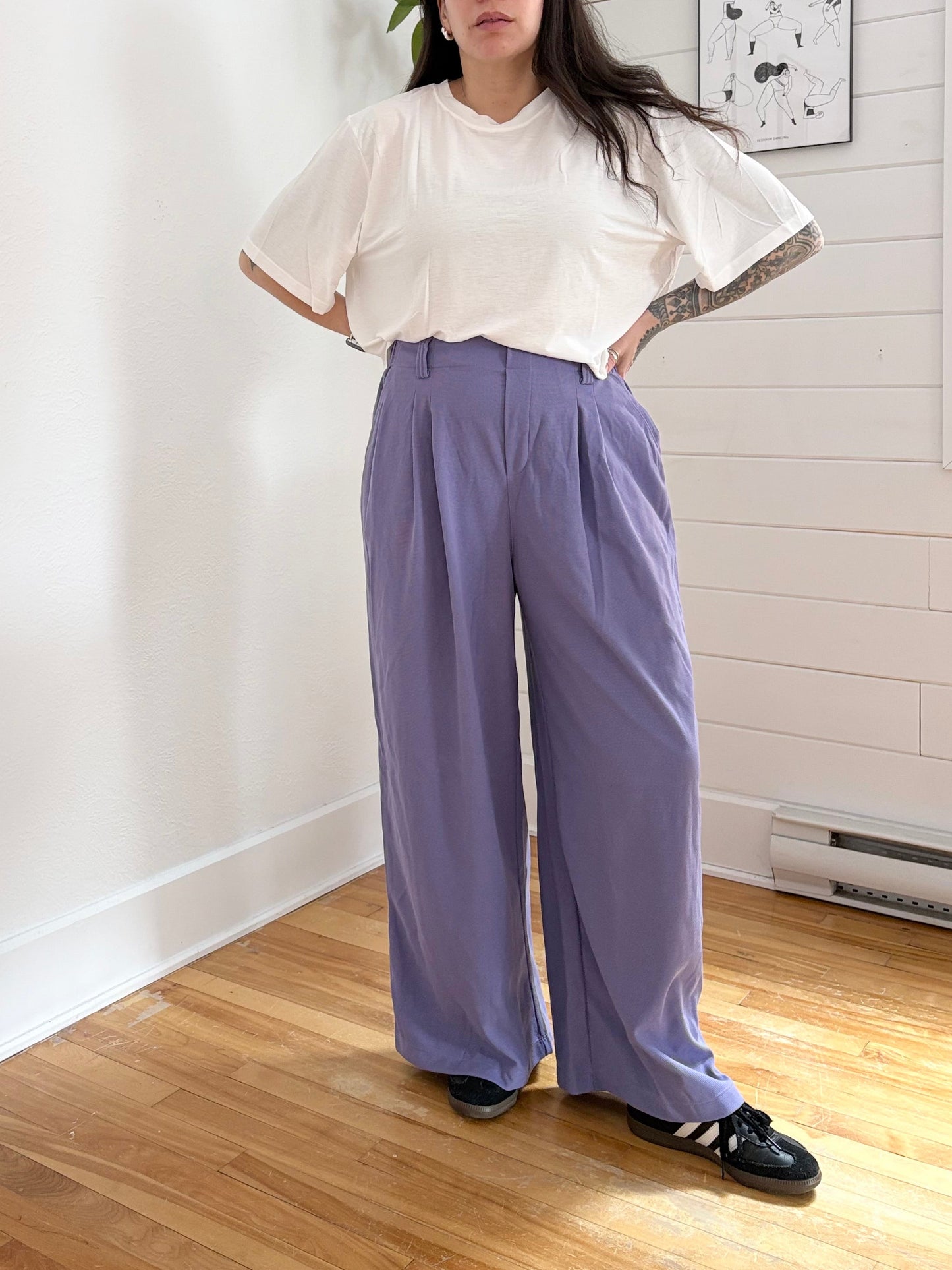 Halara Flex High Waisted Pocket Wide Leg Waffle Work Pants Large