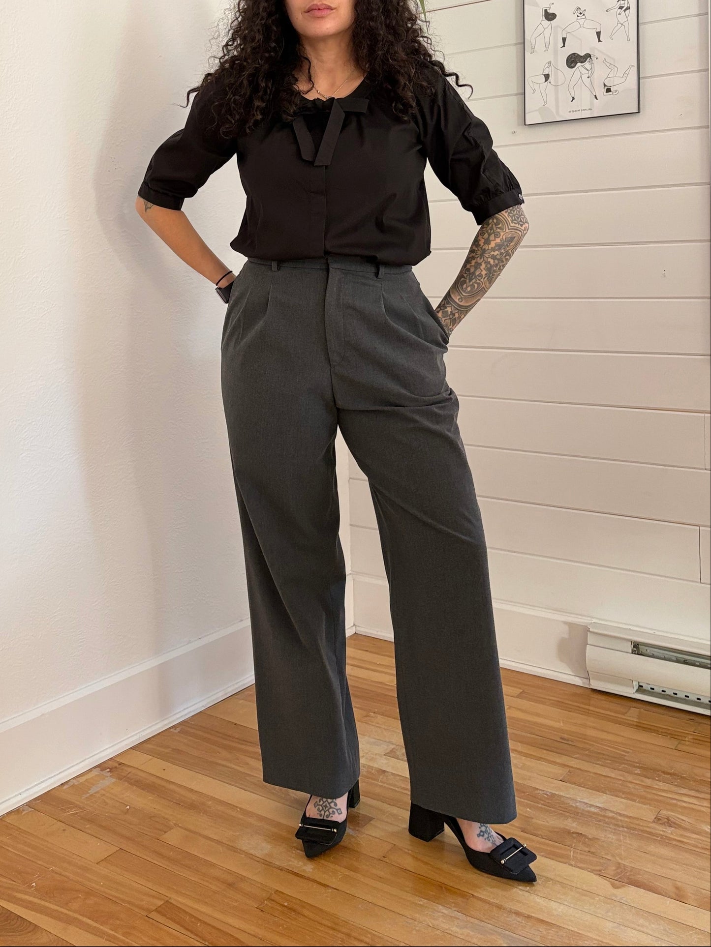 Pantalon classique à jambes larges Uniqlo Taille M