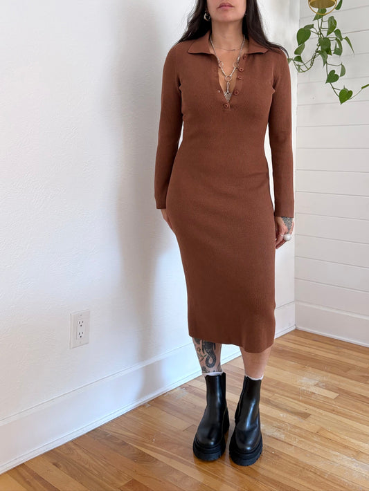 Babaton wolfgang knit polo dress Medium